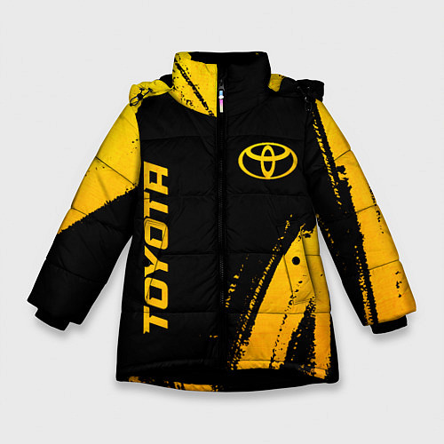 Зимняя куртка для девочки Toyota - gold gradient вертикально / 3D-Черный – фото 1