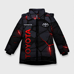 Куртка зимняя для девочки Toyota - плиты с эффектом свечения, цвет: 3D-черный