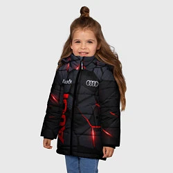 Куртка зимняя для девочки Audi - плиты с эффектом свечения, цвет: 3D-черный — фото 2