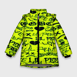 Куртка зимняя для девочки Lil peep кислотный стиль, цвет: 3D-светло-серый