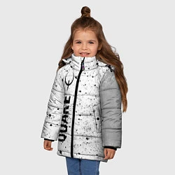 Куртка зимняя для девочки Quake glitch на светлом фоне по-вертикали, цвет: 3D-черный — фото 2