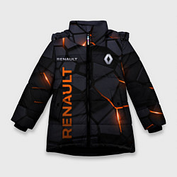 Куртка зимняя для девочки Renault - плиты с эффектом свечения, цвет: 3D-черный