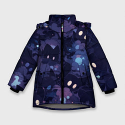 Зимняя куртка для девочки Фиолетовые котики