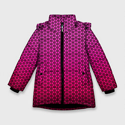 Зимняя куртка для девочки Градиент розовый с рисунком