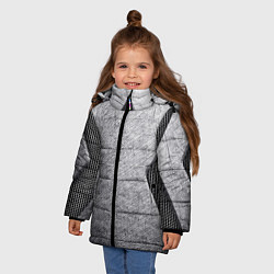 Куртка зимняя для девочки Стальная болванка, цвет: 3D-черный — фото 2