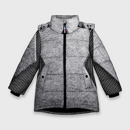 Зимняя куртка для девочки Стальная болванка / 3D-Черный – фото 1