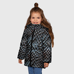 Куртка зимняя для девочки Паттерн чешуя дракона, цвет: 3D-черный — фото 2