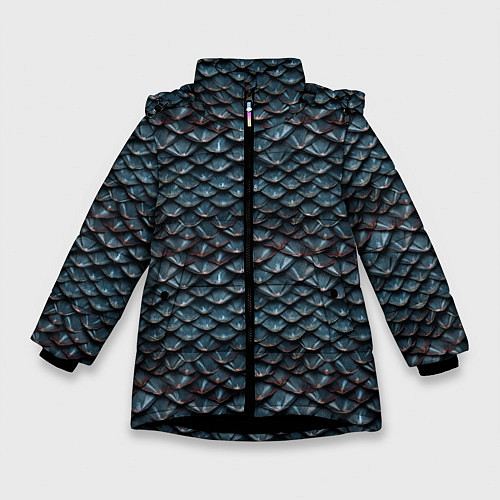 Зимняя куртка для девочки Dragon scale pattern / 3D-Черный – фото 1