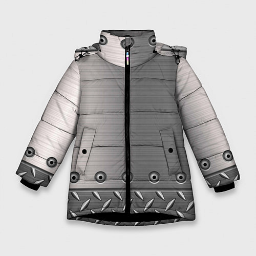 Зимняя куртка для девочки Стальные листы / 3D-Черный – фото 1
