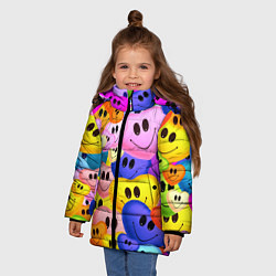 Куртка зимняя для девочки Улыбка любви, цвет: 3D-черный — фото 2