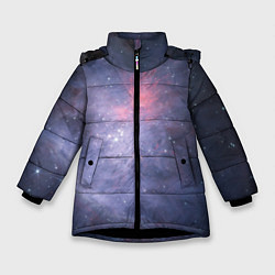 Куртка зимняя для девочки Космические брызги, цвет: 3D-черный