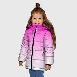 Куртка зимняя для девочки Розово-белый градиент, цвет: 3D-черный — фото 2