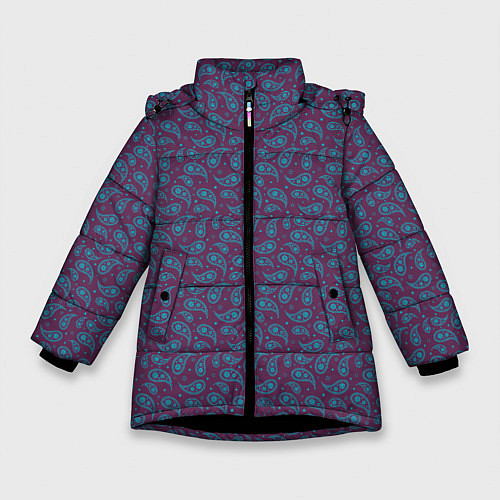Зимняя куртка для девочки Пейсли узор / 3D-Черный – фото 1