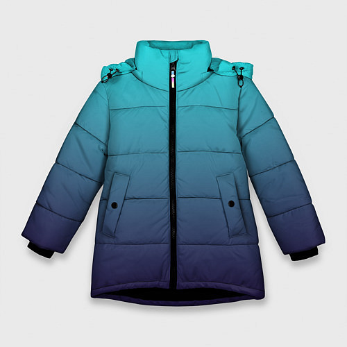 Зимняя куртка для девочки Подводный градиент / 3D-Черный – фото 1