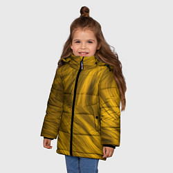 Куртка зимняя для девочки Текстура желтой шерсти, цвет: 3D-черный — фото 2