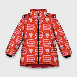 Зимняя куртка для девочки Каракули змейки
