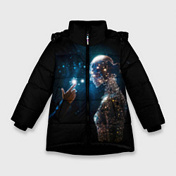 Куртка зимняя для девочки Создание АИ, цвет: 3D-черный