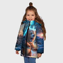 Куртка зимняя для девочки Полярный мишка, цвет: 3D-черный — фото 2