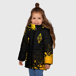 Куртка зимняя для девочки The Sims - gold gradient вертикально, цвет: 3D-черный — фото 2