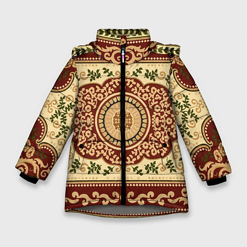 Зимняя куртка для девочки Барокко роскошные узоры / 3D-Светло-серый – фото 1