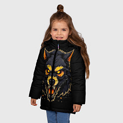 Куртка зимняя для девочки Волк чёрный хищник, цвет: 3D-черный — фото 2