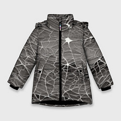 Куртка зимняя для девочки Паутина паука, цвет: 3D-черный