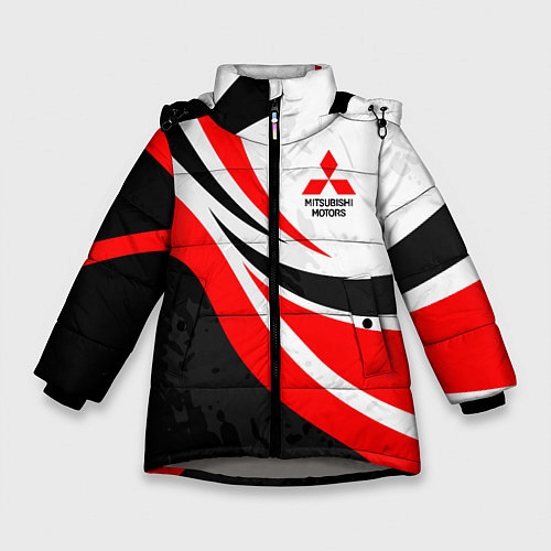 Зимняя куртка для девочки Evo racer mitsubishi - uniform / 3D-Светло-серый – фото 1