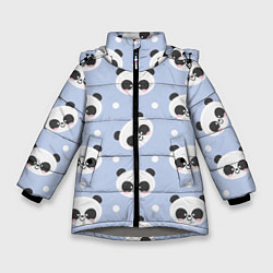 Куртка зимняя для девочки Милая мультяшная панда, цвет: 3D-светло-серый