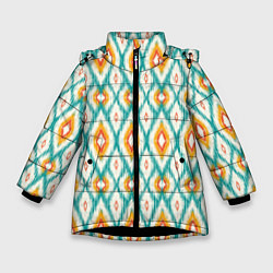 Зимняя куртка для девочки Геометрический узор икат - орнамент народов узбеки