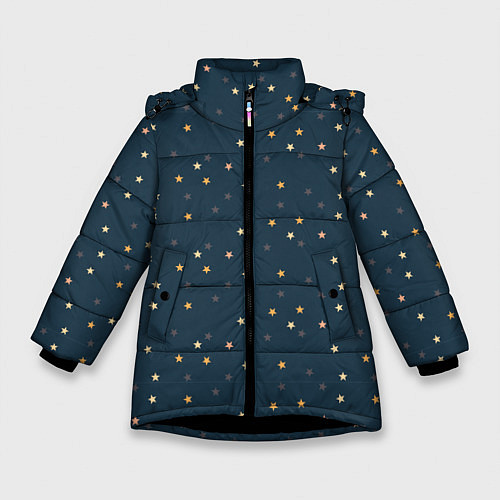 Зимняя куртка для девочки Ночное / 3D-Черный – фото 1
