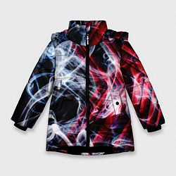 Куртка зимняя для девочки Дым и стрелки, цвет: 3D-черный