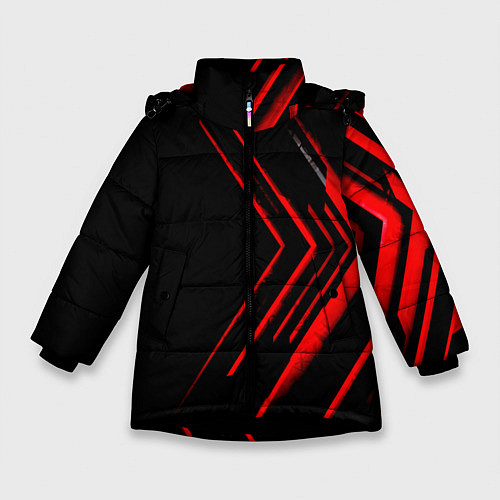Зимняя куртка для девочки Красные стрелки / 3D-Черный – фото 1