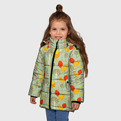 Куртка зимняя для девочки Лисы в лесу, цвет: 3D-красный — фото 2