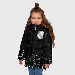 Куртка зимняя для девочки Фк Аякс арт, цвет: 3D-светло-серый — фото 2
