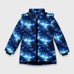 Куртка зимняя для девочки Cosmic neon boom, цвет: 3D-черный