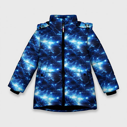Зимняя куртка для девочки Cosmic neon boom / 3D-Черный – фото 1