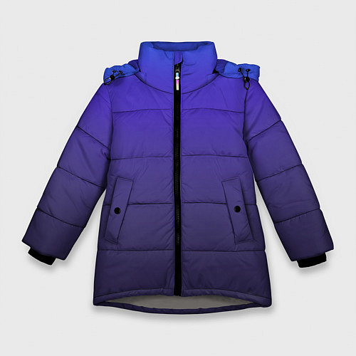 Зимняя куртка для девочки Градиент фиолетово голубой / 3D-Светло-серый – фото 1