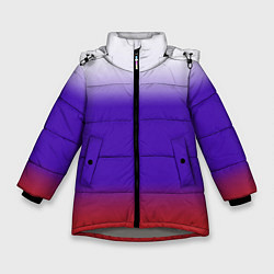Куртка зимняя для девочки Градиент российского флаг, цвет: 3D-светло-серый