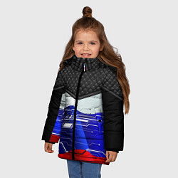 Куртка зимняя для девочки Стёганные ромбы: русский хакер, цвет: 3D-светло-серый — фото 2