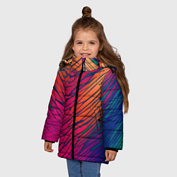 Куртка зимняя для девочки Буйство красок акварелика, цвет: 3D-черный — фото 2