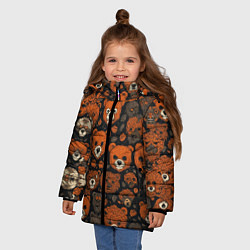 Куртка зимняя для девочки Мишки сердитые, цвет: 3D-черный — фото 2