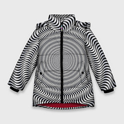 Куртка зимняя для девочки Optical illusion, цвет: 3D-красный
