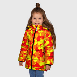 Куртка зимняя для девочки Золотые шарики, цвет: 3D-красный — фото 2
