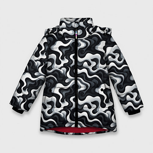 Зимняя куртка для девочки Краски чужих миров / 3D-Красный – фото 1