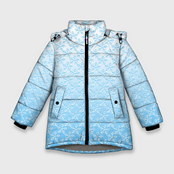 Куртка зимняя для девочки Переливающиеся снежинки паттерн, цвет: 3D-светло-серый