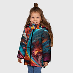 Куртка зимняя для девочки Красивый яркий узорчик, цвет: 3D-черный — фото 2