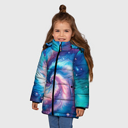 Куртка зимняя для девочки Галактический тай-дай, цвет: 3D-светло-серый — фото 2