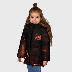 Куртка зимняя для девочки PUBG fire war, цвет: 3D-черный — фото 2