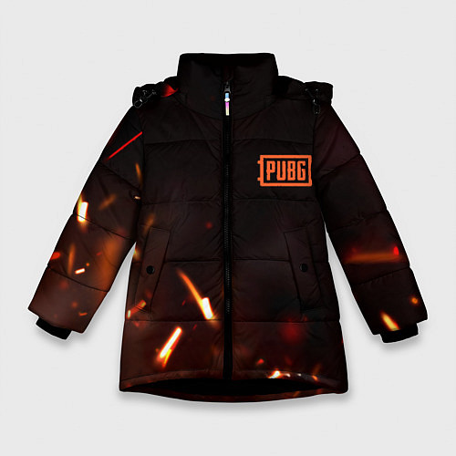 Зимняя куртка для девочки PUBG fire war / 3D-Черный – фото 1