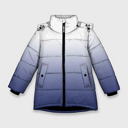 Куртка зимняя для девочки Туманный градиент бело-синий, цвет: 3D-черный